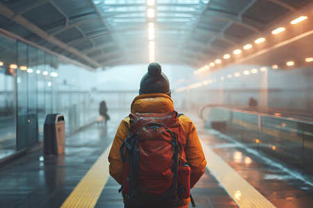 The solo trip concept shows the epidemic of loneliness. With Generative AI technology.の素材
