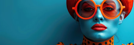 Cheerful, bright card with a girl. Concepts of April Fool's Day or April Fool's Day. Banner. With Generative AI technology.の素材