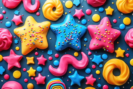 Abstract postcard in the concept of April Fool's Day or April Fool's Day. Hallucinogenic design. With Generative AI technology.の素材