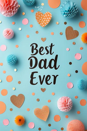 Festive Father's Day card design with decorative elements. With Generative AI technology.の素材