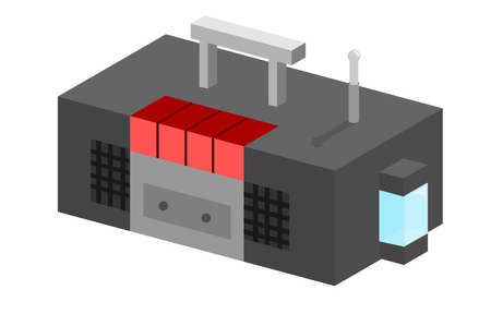 A Cassette Player, in simple 3D Designのイラスト素材