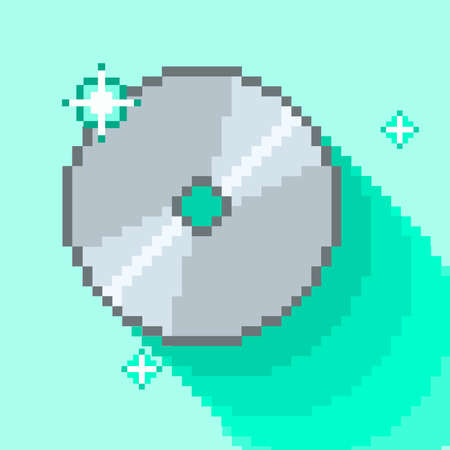 Pixelated artwork of CD with trailsのイラスト素材