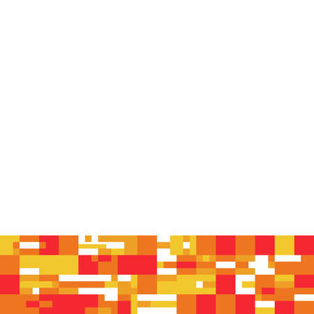 Glitchy Bar Frame in horizontal, Red Coloured with orange and yellow glitch patternsのイラスト素材