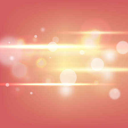 Golden orange bokeh lights background with multiple of raysのイラスト素材