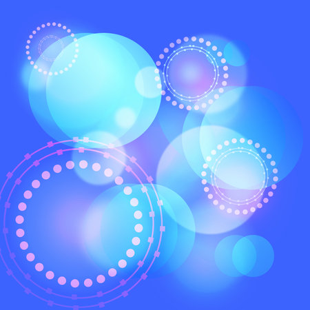 Neon blue and purple gradient circles background with bokeh effectのイラスト素材