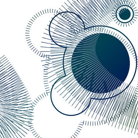 blue gradient Bubble with striped abstract lines on white backgroundのイラスト素材