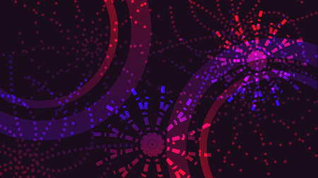 Neon Red Light Circle Pattern on Dark Background