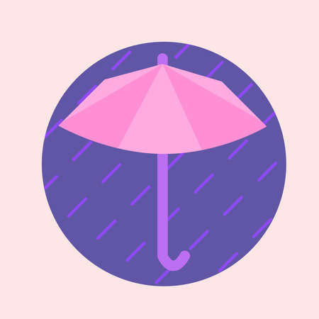 Umbrella in Pastel Pink, Flat Styleのイラスト素材