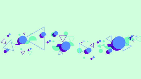Simple Styled Circle and Triangle Flowing Illustration, Neon Blue