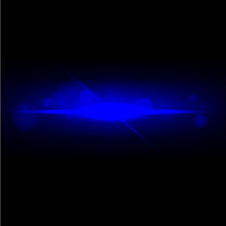 Dark Blue Ray Light with bokeh particle, on black backgroundのイラスト素材
