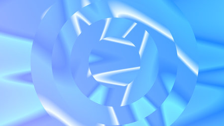 Neon Blue Circle shaped Glass, Y2K Backgroundの写真素材