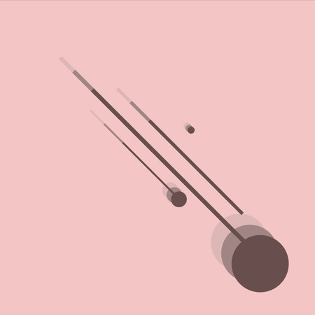 Pink Background with Abstract Brown Comet Artworkのイラスト素材
