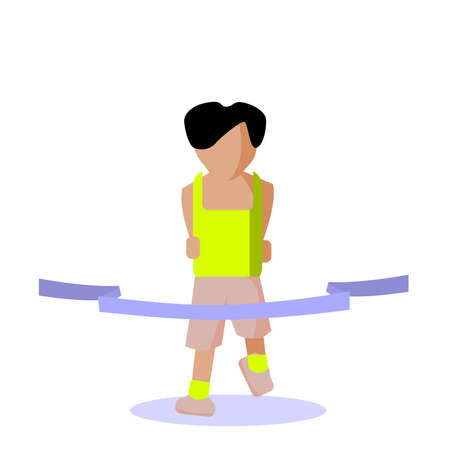 Illustrated rtwork Of Marathon Runner, Single Peopleのイラスト素材