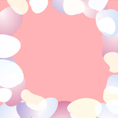 Abstratc Pastel Pebble Frame Template, Orange Backgroundのイラスト素材