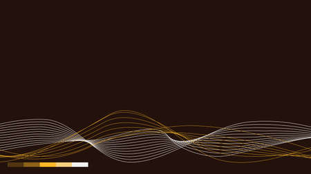 Dark Brown Background with Abstract Line Wavesのイラスト素材