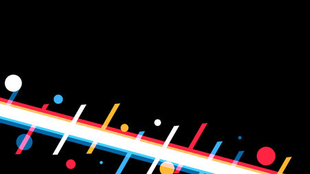 Neon Disco Style Abstract Broken Light Line on Black Background
