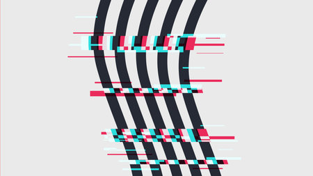 Striped Lines Texture with Glitch Effect, White Backgroundのイラスト素材