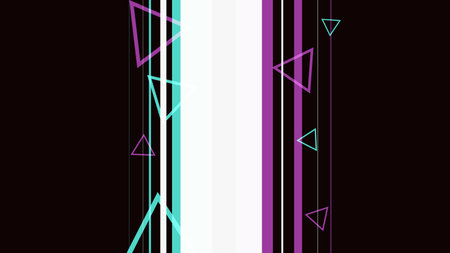Neon Leak Laser Beam Light with Triangle Particles, Abstract Illustration, Dark Backgroundのイラスト素材