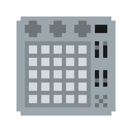 Pixelated of Gray Retro Drum Machineのイラスト素材