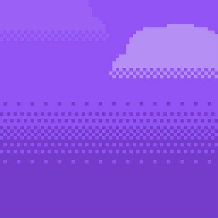 Pixelated Purple Gradient Sky with Clouds Texture Backgroundのイラスト素材
