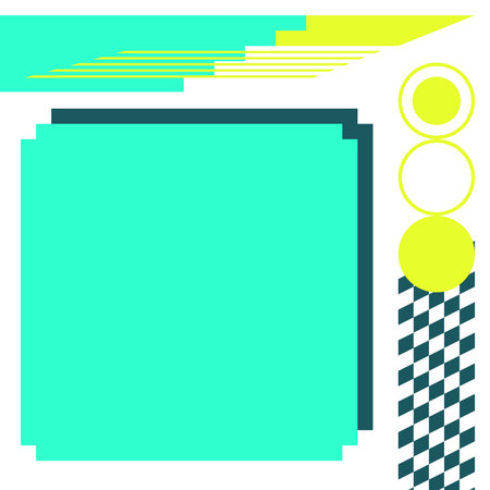 Neon Dazzle Cyan Modern Template with Headerのイラスト素材