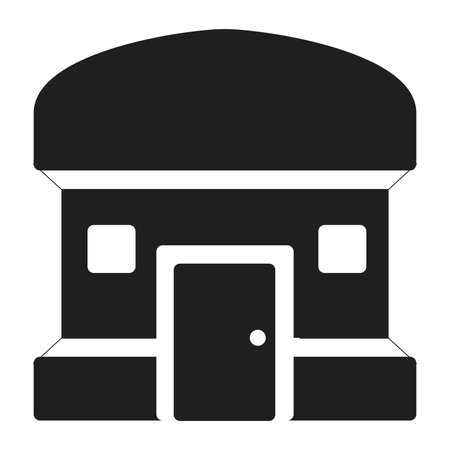 Dome House Icon, Black Fill, Isolatedのイラスト素材