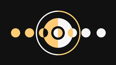 Abstract Minimal Circle Loops Texture Illustrations, Yellow and Whiteのイラスト素材