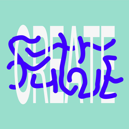 Hand Drawn and Typography Trendy Graffiti Style Text With Mint Green Solid Backgroundのイラスト素材