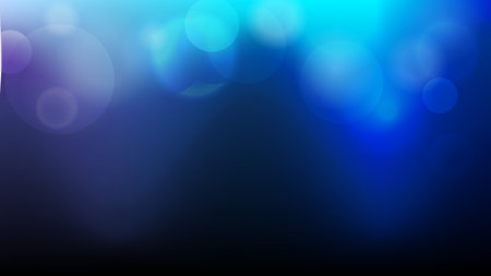 Deep Blue Luxury Glitter Bokeh Lights with Soft Rays and Bubbles Backgroundのイラスト素材