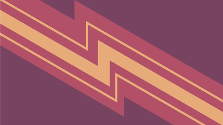 Abstract Flat Style Broken Line Thunder on Red background, Retro Style Background
