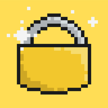 Pixel Art Style Key Lock Icon, Isolatedのイラスト素材