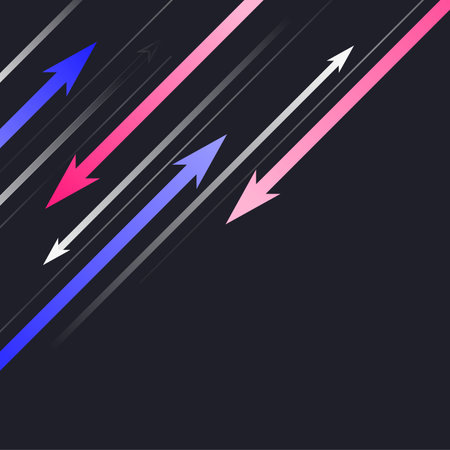 Diagonally Motion Gradient Arrow Background on Black Backgroundのイラスト素材