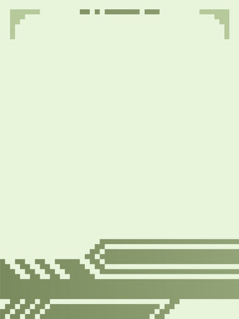 Green Futuristic Abstract Frame, Tiny Pixel Art Vertical Template Backgroundのイラスト素材