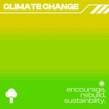 Climate Change Minimal Line Frame Template with Pixel Green Dither Gradient Backgroundのイラスト素材
