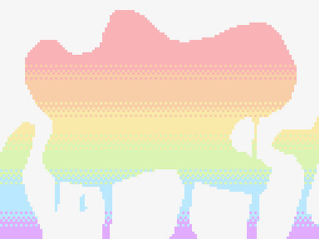 Rainbow Hologram Color Splashing, Pixel Art Abstract Backgroundのイラスト素材