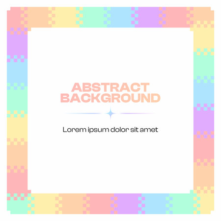 Pastel Rainbow Trails Curved Square  Frame, with White Backgroundのイラスト素材