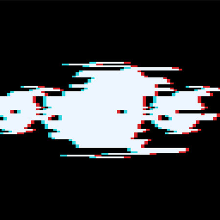 Pixel Art Glitching Corrupt Circle shapes with color Leak, Horizontal Scanのイラスト素材