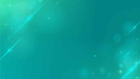 Teal Green Diagonal Gradient Speed lines Effect with Bokeh Lights Backgroundの写真素材