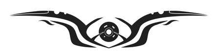 Futuristic Neon Tribal Style Cyborg eye Divider Template, Blackのイラスト素材