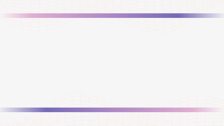 Abstract Flat White Backgorund with Purple Gradient Line Dividers and Pale Red Curved Gridのイラスト素材