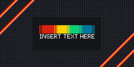 Pixel Art Style Black Background with Grid and Red Slash Beam at Corner