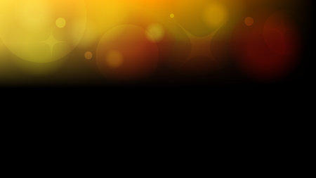 Golden Gradient Bokeh Lights rising from Black, Abstract Blurry Backgroundのイラスト素材