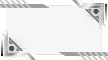 Metallic Monochrome Abstract Frame Template with White Backgroundのイラスト素材