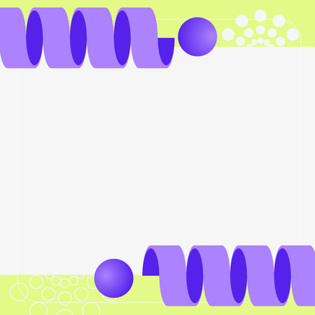 Green Simple Abstract with Purple Swirling Curve Lines Frame Backgroundのイラスト素材