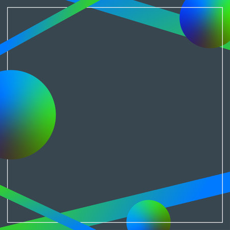 Abstract Green and Blue Gradient Flat Shape Background, Darkのイラスト素材