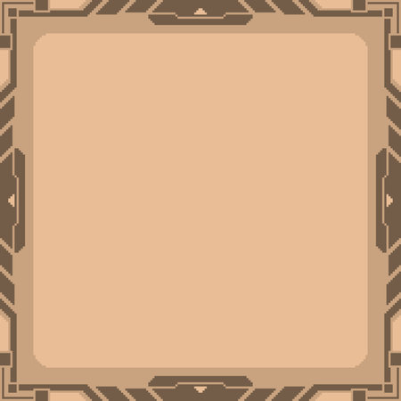Vintage Brown Cyberpunk Machine Frame Template Background, Pixel Art Minimal Designのイラスト素材