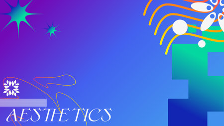 Abstract Gradient Flat Shapes Collage Background, Bold Design, Blue Gradientのイラスト素材