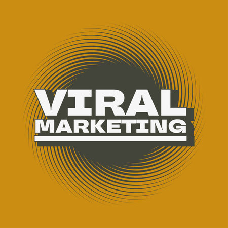 Viral Markenting Bold Typography with Charcoal Swirl on Yellow Orche Backgroundのイラスト素材