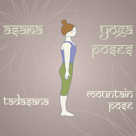 Tadasana. Mountain pose.のイラスト素材