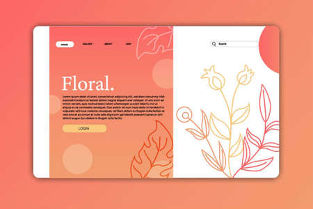 landing page or web page design templates for beauty, spa, wellness, natural products, cosmetics, body care. handraw vector illustration concepts for website and mobile website development.のイラスト素材